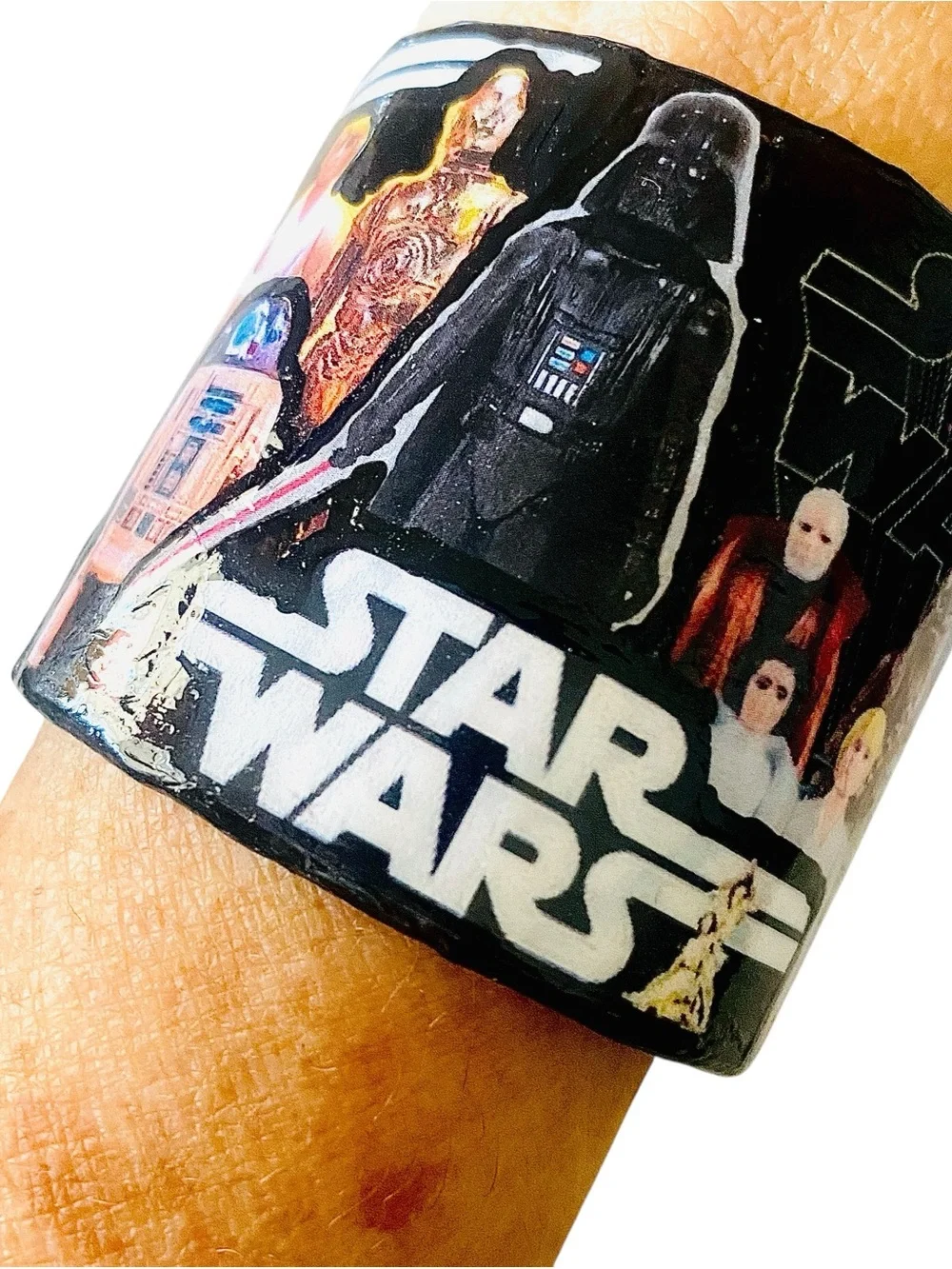 Star Wars Multi-Color Character Collage Wide Cuff Bracelet